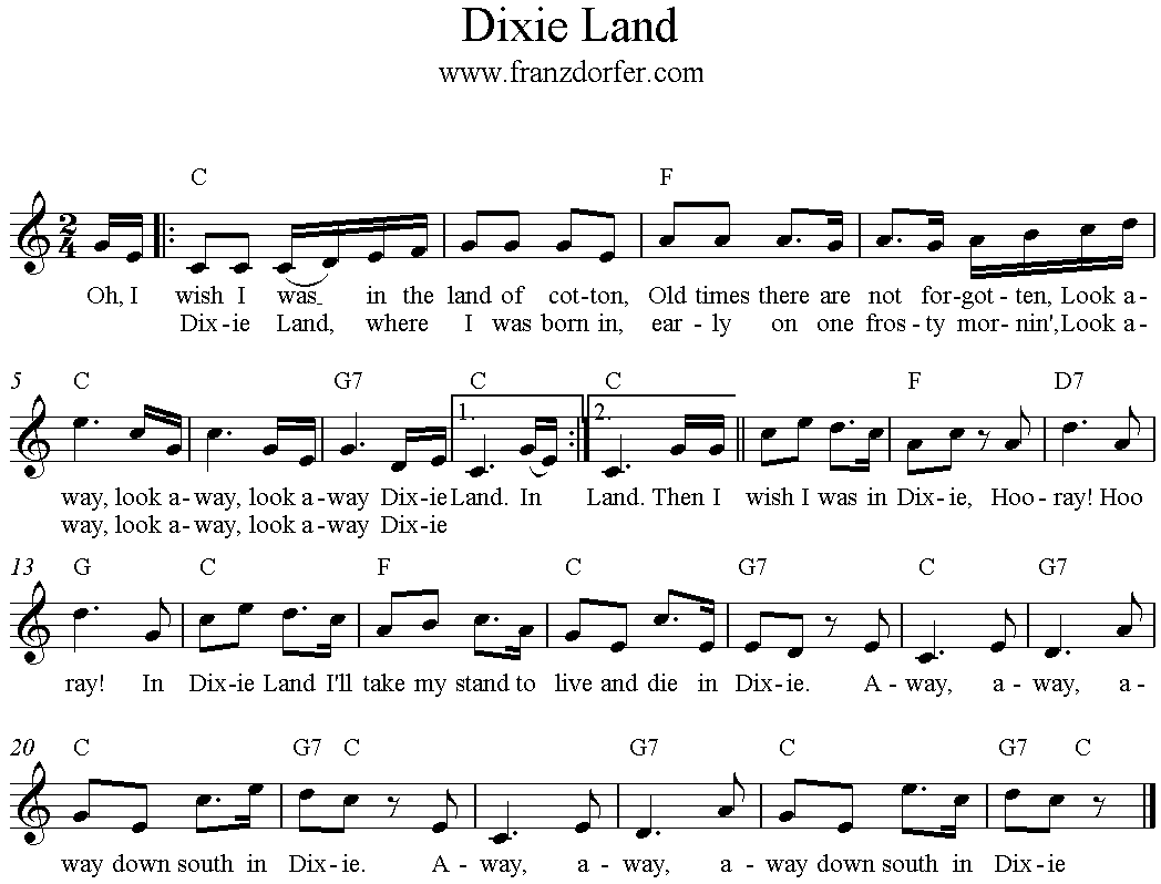 Noten Dixie Land
